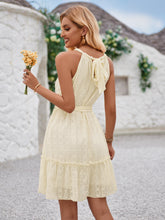 Women's dress casual vacation hanging neck sleeveless waist tie